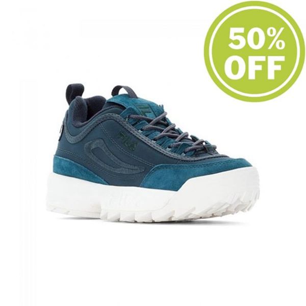 Fila Disruptor Satin Low Wmn Atlantic-Deep Low-Cut Women's Sneakers - Steelblue,NZ 631-24561